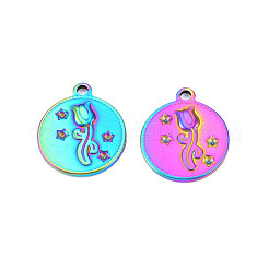 Стойка покрытие радужного цвета 201 нержавеющая сталь стразы оправы&nbsp;STAS-T063-182M