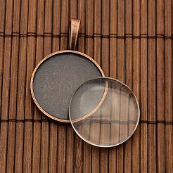 25мм прозрачно ясный куполообразное стекло кабошон крышка с сеттингами сплава TIBEP-X0008-R-FF