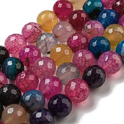 Граненые натуральные драконьи вены агатовые бусины G-F447-12mm-P06