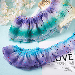 4м 2 стиль градиент цвета плиссированная отделка из полиэстера&nbsp;DIY-CW0001-32