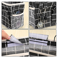 Прикроватная тумбочка из поликоттона с клетчатым рисунком для студенческого общежития AJEW-WH0001-81