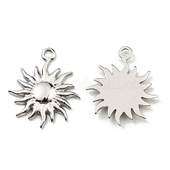 変色しない304ステンレススチールペンダント  太陽のチャーム  ステンレス鋼色  22.5x19x2mm  穴：1.8mm&nbsp;LS-STAS-R124-05P