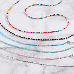 6 шт. 6 стиля стеклянных цепочек для очков AJEW-GF0011-56