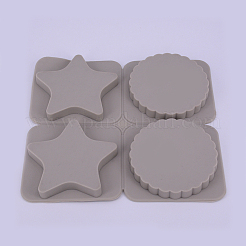 Звездчатые и плоские круглые силиконовые Молды для подвесок&nbsp;LS-DIY-WH0171-36
