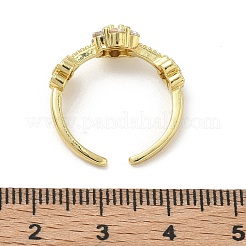 Anneaux ouverts de manchette en laiton à micro-pavé de zircone cubique&nbsp;RJEW-C163-22G