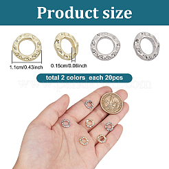 40 шт. 2-цветные соединительные кольца из сплава с покрытием стойки&nbsp;FIND-GL0001-64