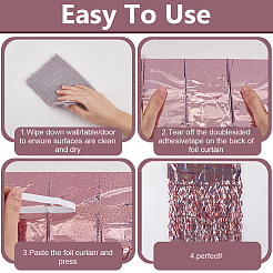 Шторы с бахромой из пластиковой фольги DIY-WH20011-33B