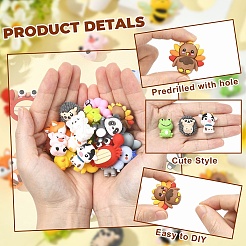 20шт 20 стиля силиконовые бусины&nbsp;SIL-YW0002-23