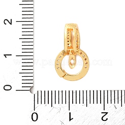 Fermoirs torsadés en laiton sertis de micro-pavés de zircone cubique transparente&nbsp;KK-B196-01P