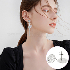 24 шт. фурнитура для сережек-гвоздиков из нержавеющей стали 304&nbsp;STAS-LP0001-16