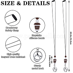 2 sangles en silicone pour carte de visite pour tasse à café.&nbsp;NJEW-SW00033-02