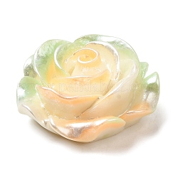 グラデーションカラー不透明樹脂カボション  花  淡緑色  28x12.5mm&nbsp;RESI-I053-01C