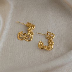Boucles d'oreilles à clous multicouches en acier inoxydable 304 pour femmes&nbsp;GC2084