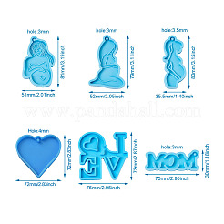 6шт 6 стильных подвески на тему Дня матери силиконовые Молды&nbsp;DIY-BG0001-37