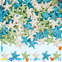 150шт 3 стиля окрашенные синтетические бирюзовые бусины G-SC0003-51