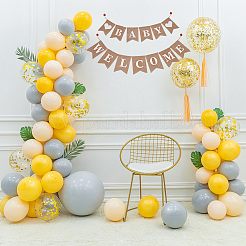 1 Set mit dem Wort „Baby Welcome“ aus Leinen zum Aufhängen&nbsp;AJEW-SP0001-52