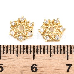 Weihnachtliche Messingperlen mit klaren Zirkonia&nbsp;KK-B186-12G