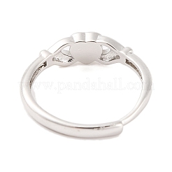 Рука с сердцем натуральный окрашенный и нагретый черный агат регулируемые кольца из агата&nbsp;RJEW-Q817-06P-03