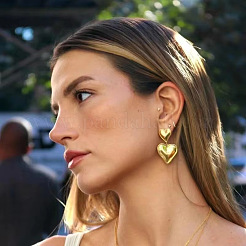 Серьги-гвоздики в форме сердца из нержавеющей стали 304&nbsp;IX1292-1