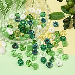 90шт 9 цвета стеклянные европейские бусины&nbsp;GLAA-YW0005-68