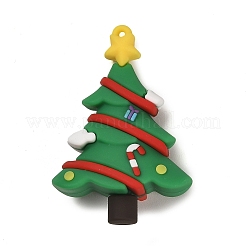 クリスマスPVCビッグペンダント  クリスマスツリー  59x40.5x23.5mm  穴：2mm&nbsp;KY-D018-01I