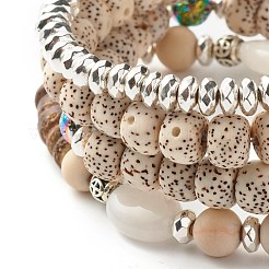 Ensembles de bracelets extensibles de perles bodhi rondes&nbsp;BJEW-JB07346