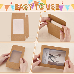 50 шт. складные коробки для конфет из крафт-бумаги с видимым окном&nbsp;CON-WR0001-12