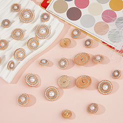 28 шт. 6 стильных пуговицы из сплава со стразами на ножке FIND-FH0011-79