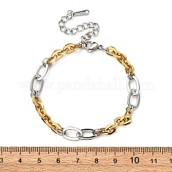 Браслеты из овальной цепочки из нержавеющей стали 304 BJEW-K284-03C-GP