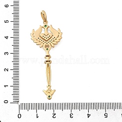 Gros pendentifs en laiton avec zircone cubique de micro pave&nbsp;X1-KK-B147-04G-09