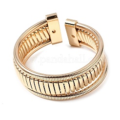 女性用鉄製マルチ連スネークチェーンカフバングル  ゴールドカラー  内径：2.20インチ（5.6cm）  ワイド：21mm&nbsp;BJEW-P390-01A-G