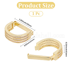 Зажимы для галстука с прозрачным кубическим цирконием и латунным паве&nbsp;AJEW-WH20054-125G