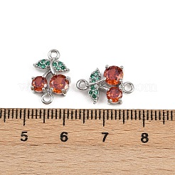 Подвески-фигурки с фруктами из латуни и оранжевыми кубическими цирконами KK-C115-02A-P