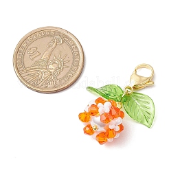 Подвесные украшения из акрила и стеклянного жемчуга&nbsp;HJEW-MZ00219-05