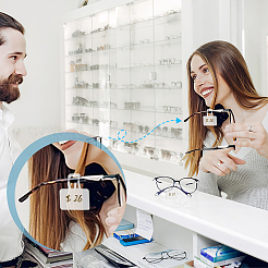 100 шт. прозрачные ПВХ-ценники для очков CDIS-GA0001-03