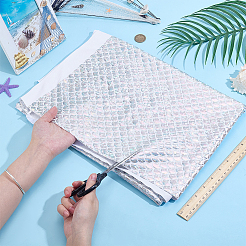 Ткань из полиэстера с узором в виде рыбьей чешуи&nbsp;DIY-WH0899-324A