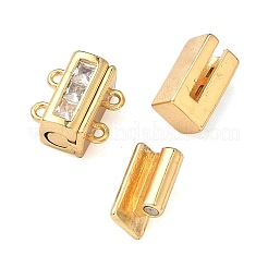 Магнитные застежки из латуни с микропейвом и прозрачным кубическим цирконием&nbsp;KK-C066-17G