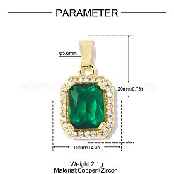 Pendentifs en laiton zircon cubique pavé&nbsp;CU-OY001-01G-2