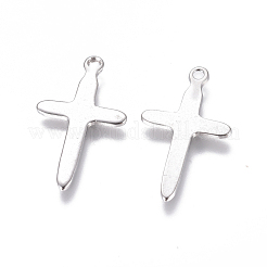 変色しない201ステンレススチールペンダント  クロス  ステンレス鋼色  28x16x1mm  穴：1.8mm&nbsp;STAS-F222-013