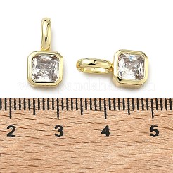 Breloques en laiton avec zircone cubique de micro pave&nbsp;KK-G555-21G-01