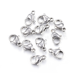 304ステンレススチール製ロブスタークロウ留め金  オウムトリガークラスプ  ミックスカラー  9x6x3mm  穴：1.2mm&nbsp;X-STAS-H353-A-02