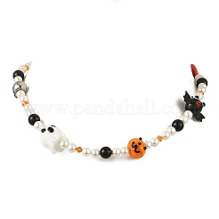 Collane di Halloween fatte a mano con pipistrelli&nbsp;NJEW-TA00277