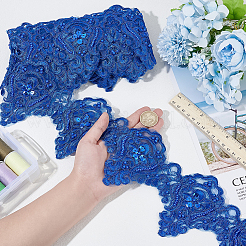 Отделка из сетчатого цветочного кружева цвета граната с пластиковыми перламутровыми бусинами OCOR-WH0082-356