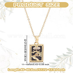 Colliers en laiton avec pendentifs en zircone cubique&nbsp;NJEW-LP0001-45H-G