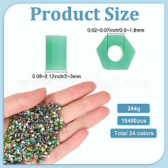 24 Stil zwei geschliffene Glasperlen&nbsp;SEED-SP0001-04
