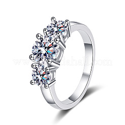 Anelli da dito in argento sterling rodiato con pavé di moissanite da 925 mm&nbsp;WG3C802-04