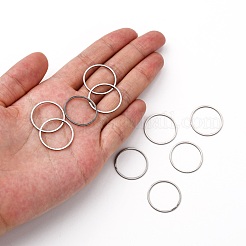 変色しにくい304ステンレススチール製リンクリング  リング  ステンレス鋼色  20x0.8mm&nbsp;X-STAS-S079-12A
