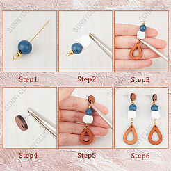 DIY-Sets zur Herstellung von Ohrsteckern aus Holz mit Geometrie&nbsp;DIY-SC0024-72