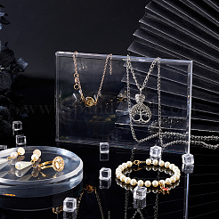 Base de exhibición de acrílico transparente rectangular&nbsp;DJEW-WH0034-50E