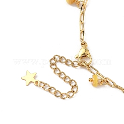 Браслеты на ногу из латуни с цепочкой-скрепкой из натуральных пресноводных ракушек&nbsp;AJEW-AN00719